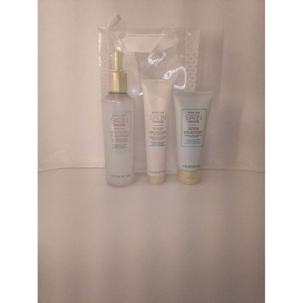 MARY KAY Satin Hands Pampering Set NWT White Fragrance-Free Shea Butter - Picture 3 of 7